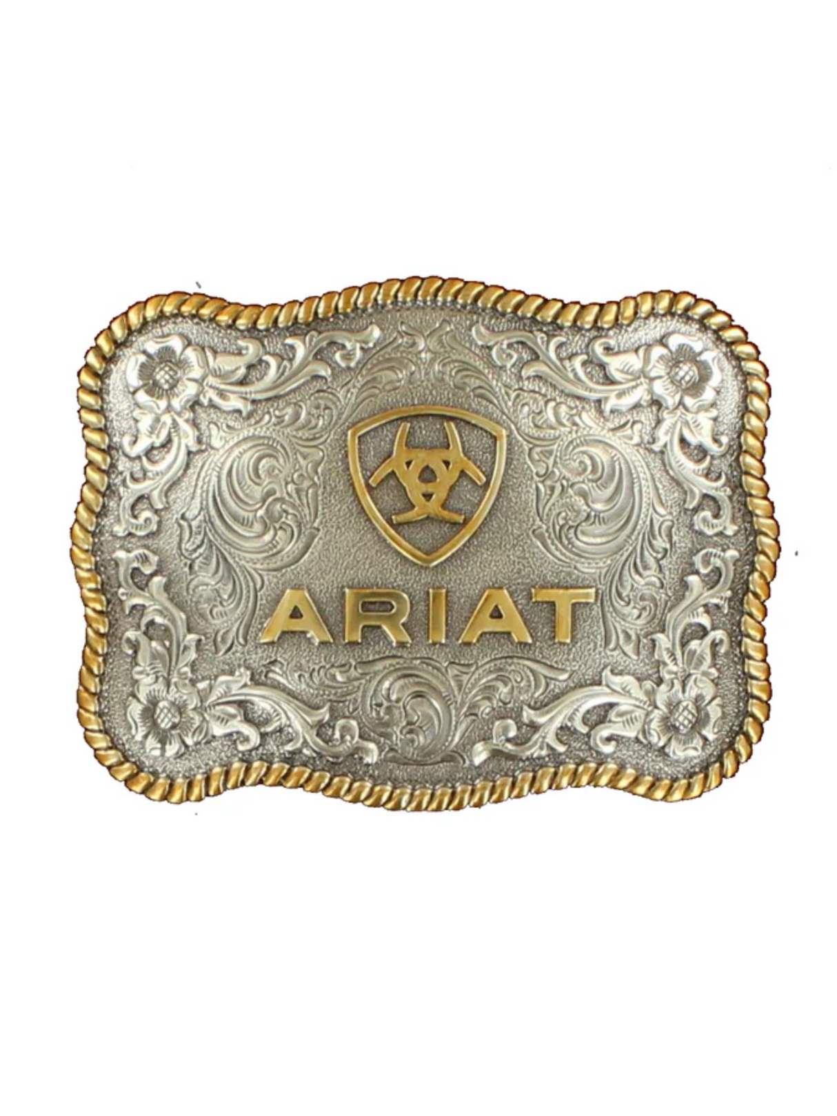 2-Tone Floral Belt Buckle