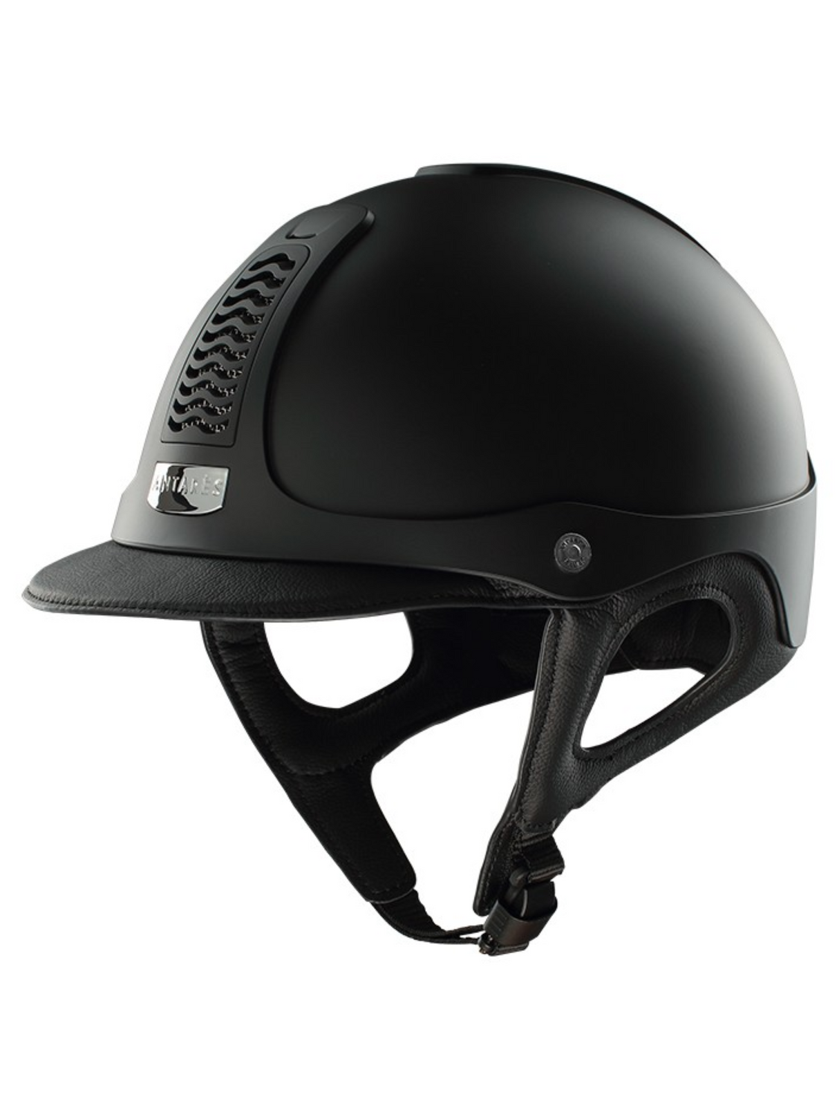 Precision Bomb Galaxy Standard Visor Matte Black Black Leather and stitching