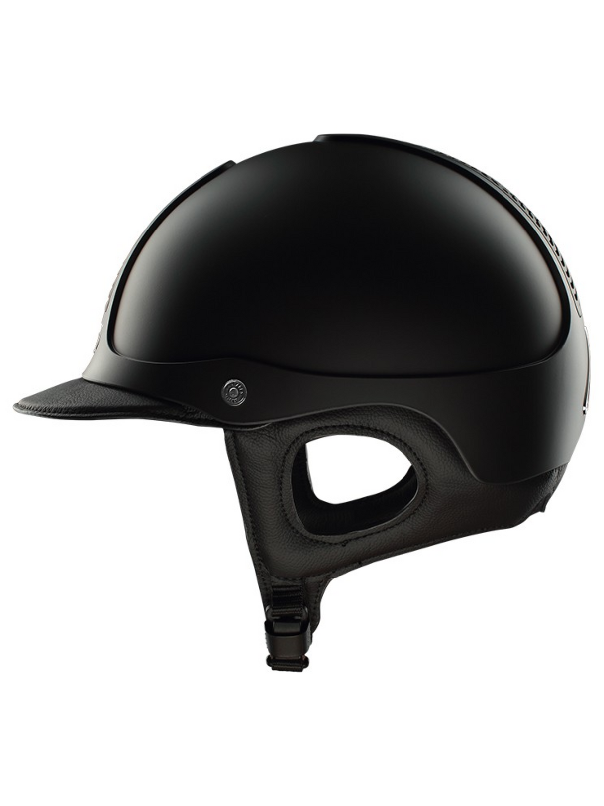 Precision Bomb Galaxy Standard Visor Matte Black Black Leather and stitching