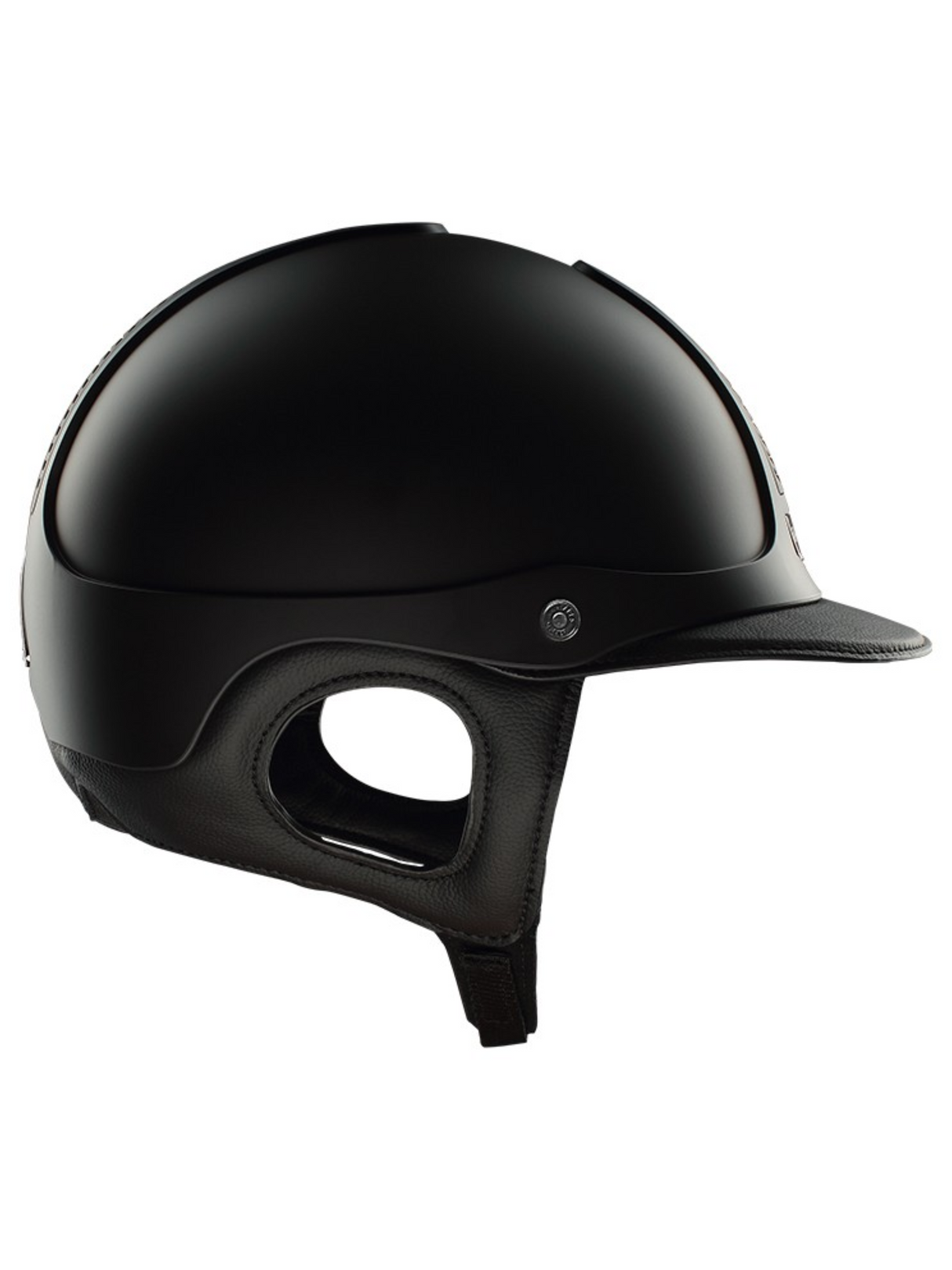 Precision Bomb Galaxy Standard Visor Matte Black Black Leather and stitching