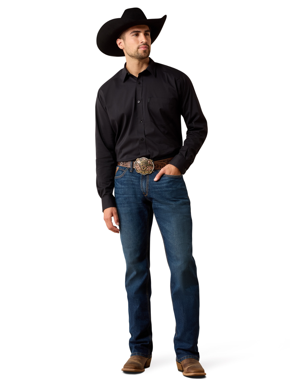 Everything Black Classic Fit Western Shirt - Men's
