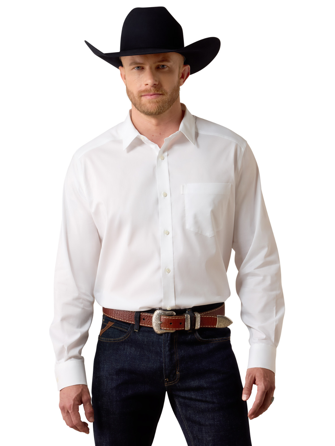 Everything White Classic Fit Western Shirt - Men's