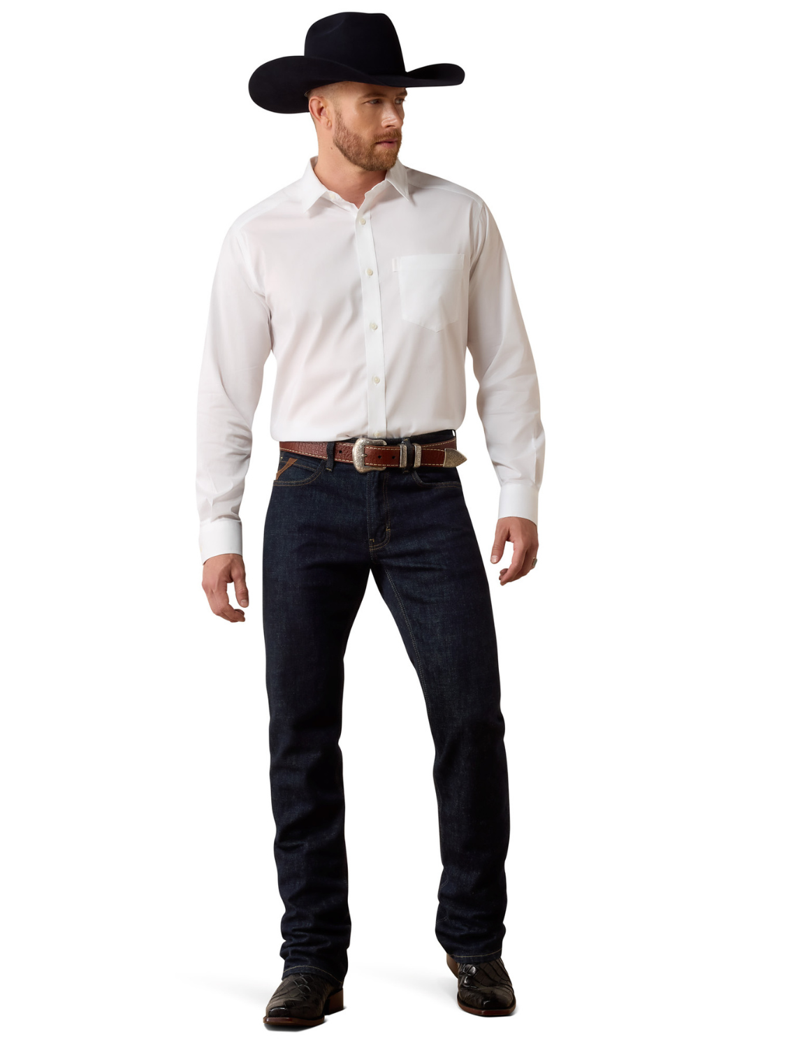 Everything White Classic Fit Western Shirt - Men's