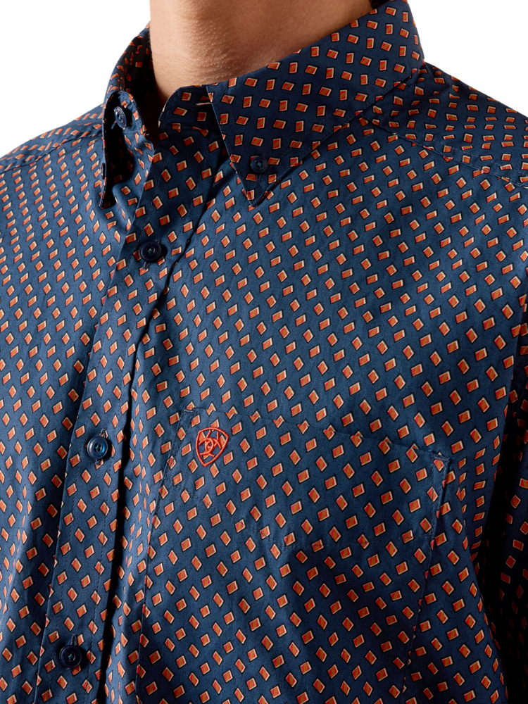 Chemise à manches courtes Nikola Key Largo Blue Geo Print - Homme