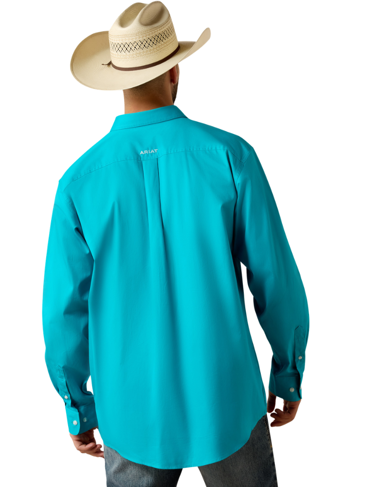 Chemise Team Logo Classic Fit Peacock Blue/White - Homme