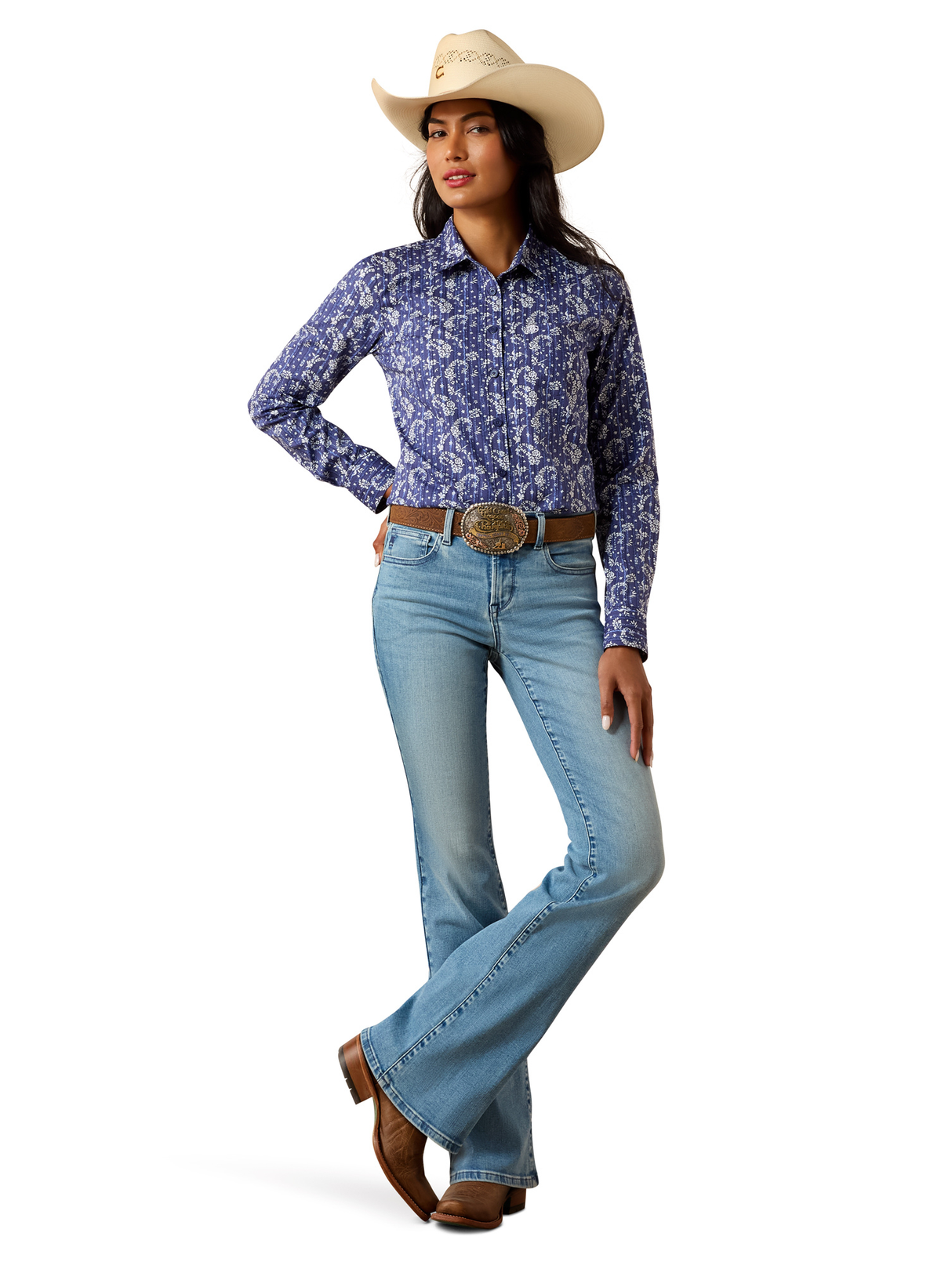 Women's Kirby Stretch Paisley Floral Western Shirt