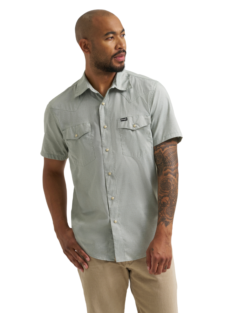 Chemise Western à manches courtes Drover Utility Iceberg Green - Homme