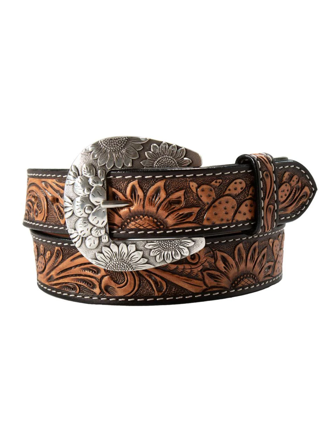 Ceinture Western en cuir Sunflower & Cactus - Femme