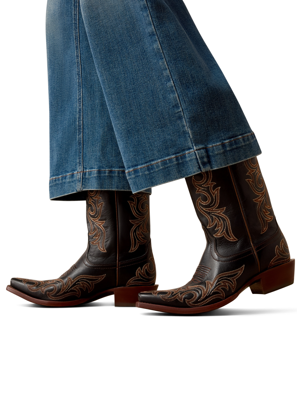 Women's Jazmine Western Wide Leg Cropped Jeans