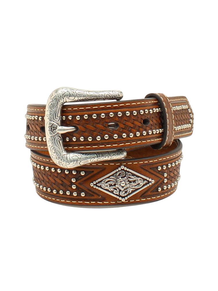 Ceinture Western Large Diamond Shaped Silver Conchos - Enfant