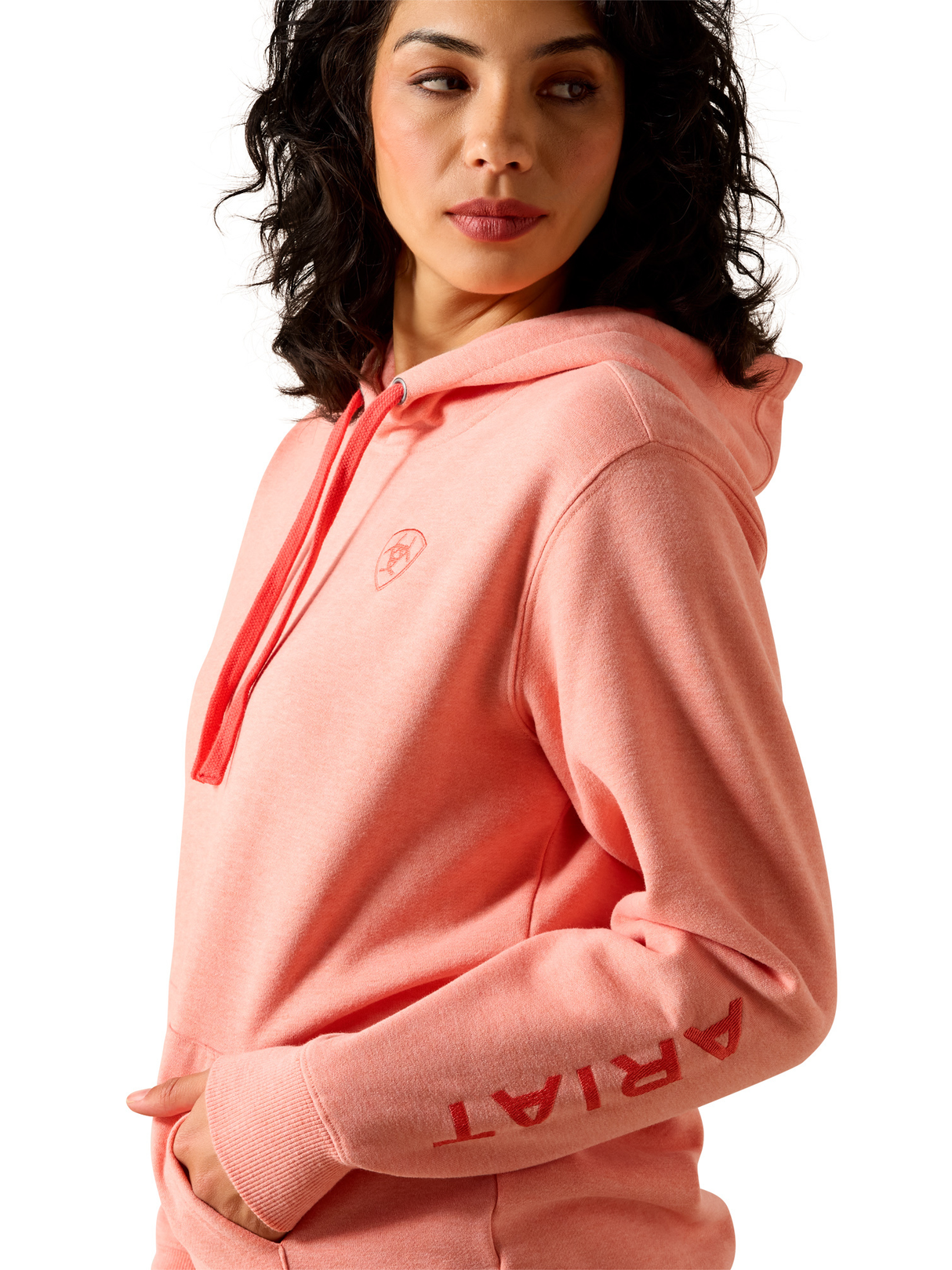 Hoodie 2.0 Logo Peach Amber - Femme