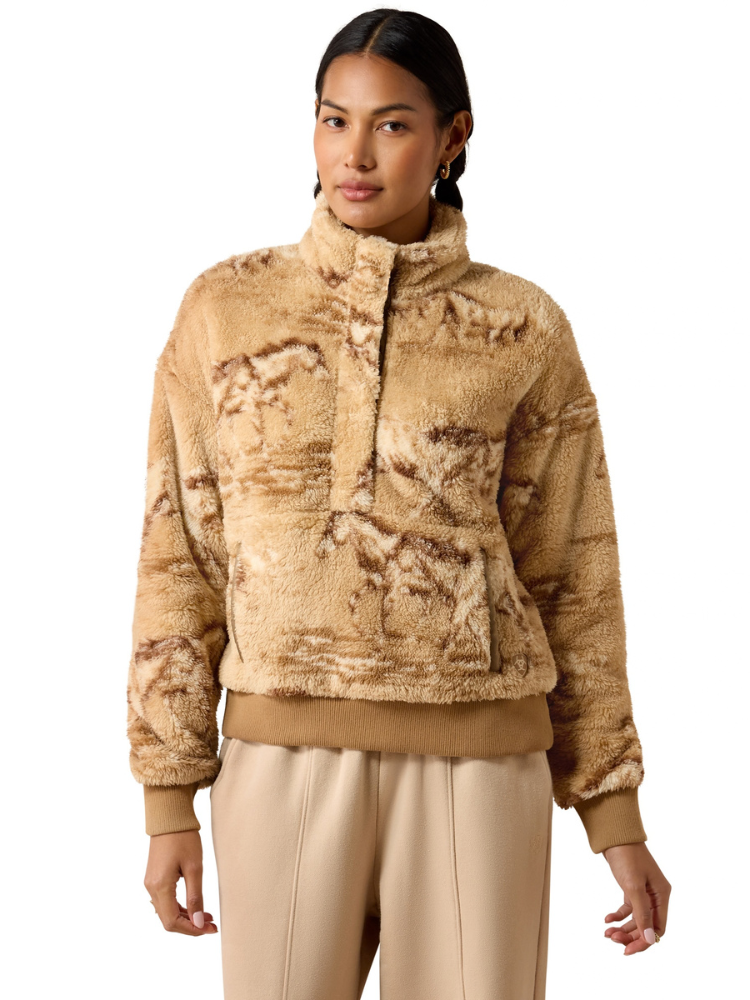 Chandail Berber Wild Horses Print - Femme