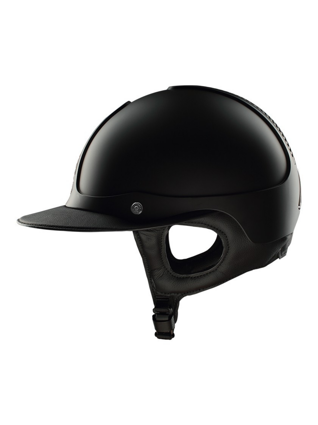 Bombe Precision Galaxy Eclipse visière Noir Mat/Cuir Noir