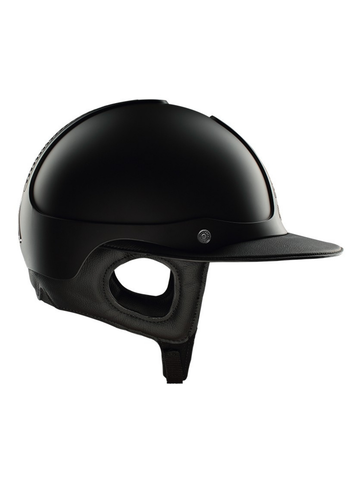 Bombe Precision Galaxy Eclipse visière Noir Mat/Cuir Noir