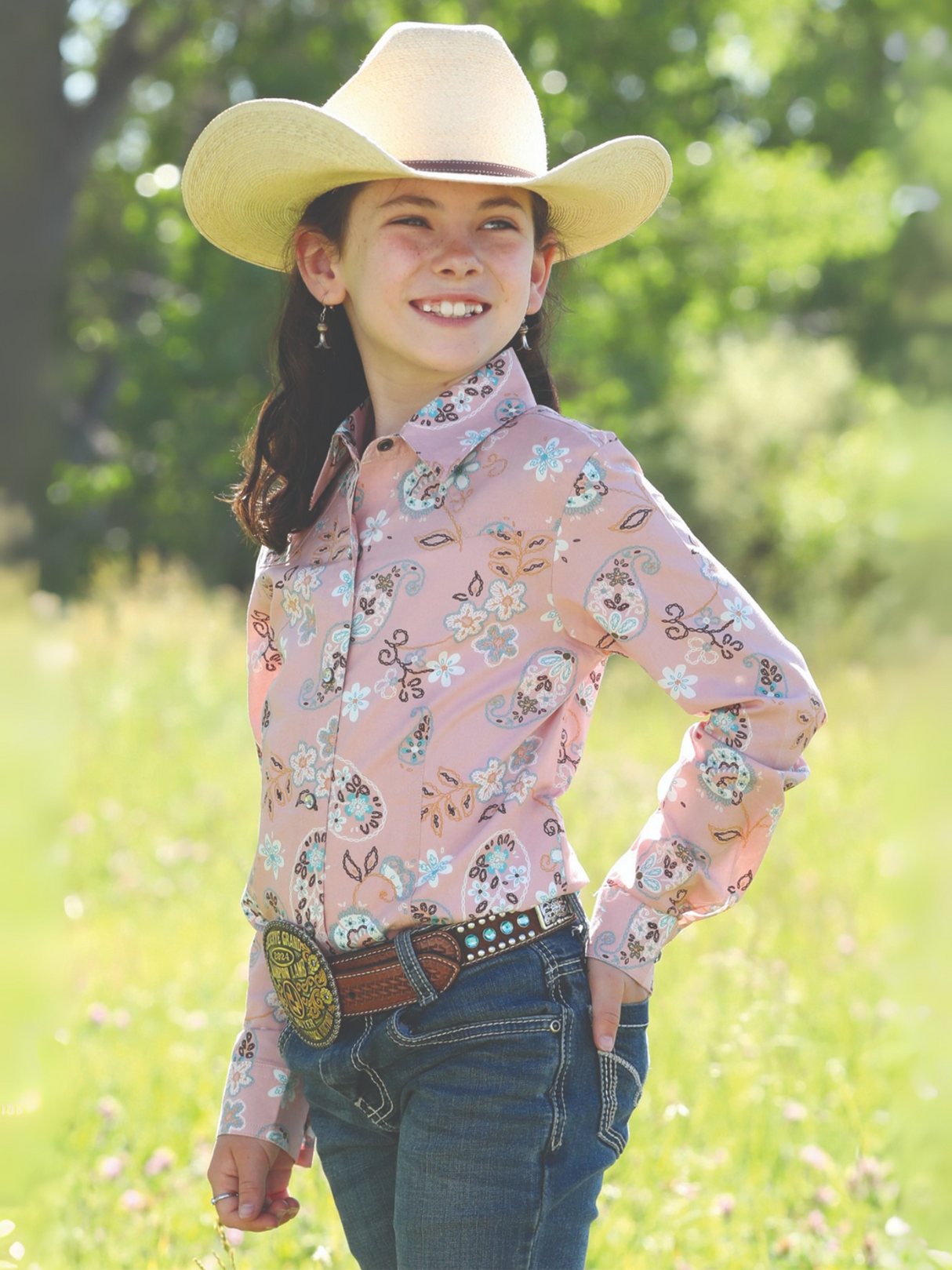 Chemise à Imprimé Fleuri Strass - Enfant