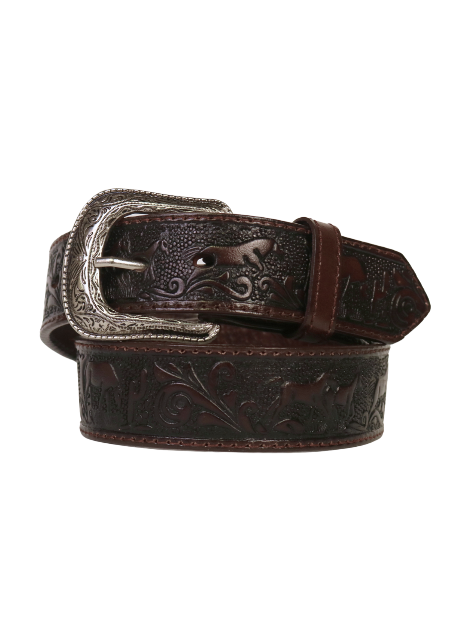 Ceinture Western Chevaux Chocolat - Homme