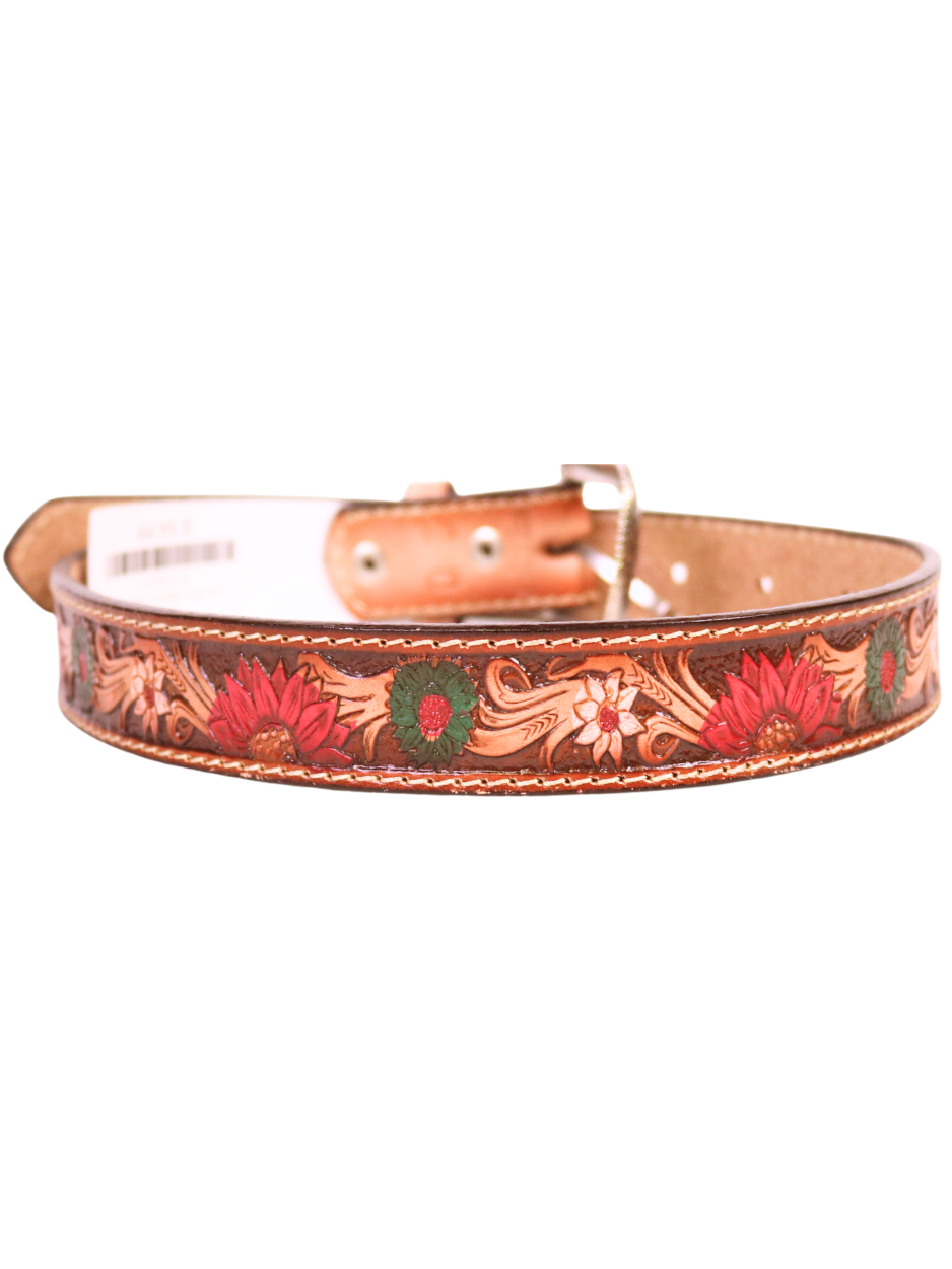 Ceinture western florale rouge vert - Enfant