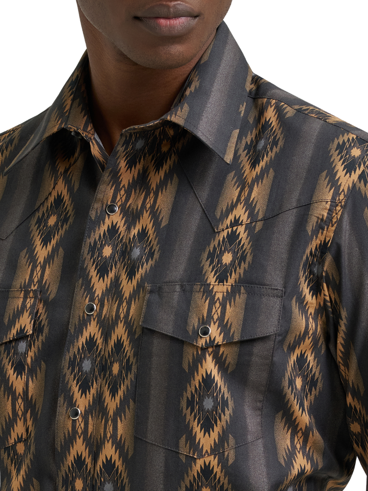 Chemise western Checotah® brune et noire - Homme