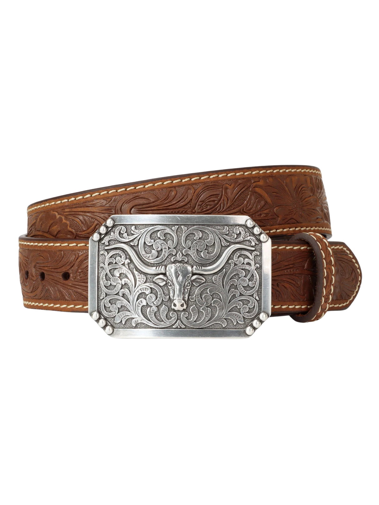Longhorn Floral Belt - Men