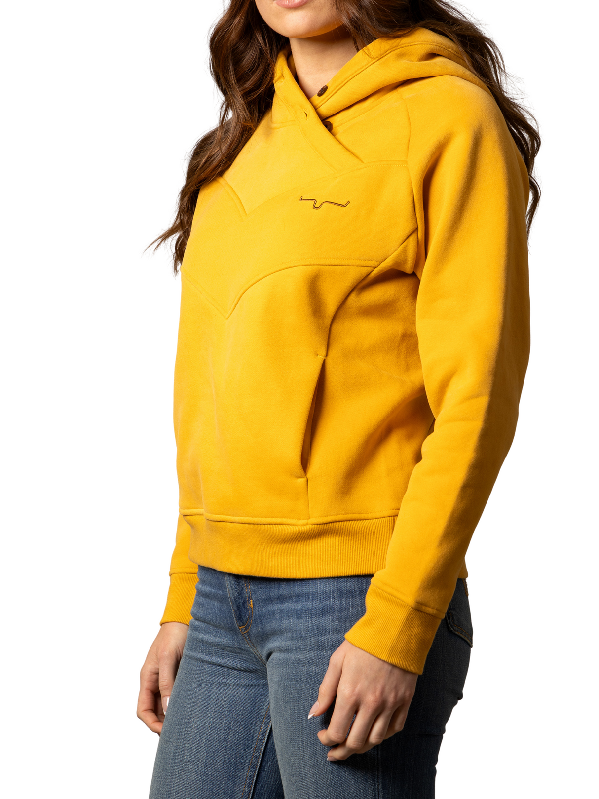 Chandail à capuchon Ella Yellow Ochre - Femme