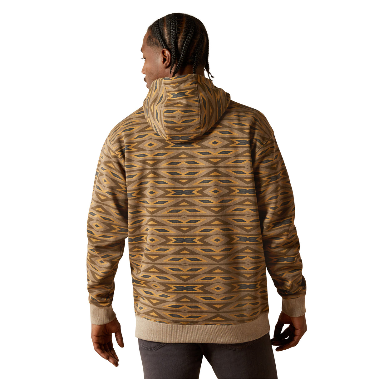 Khaki Southwest Print Hoodie - Men