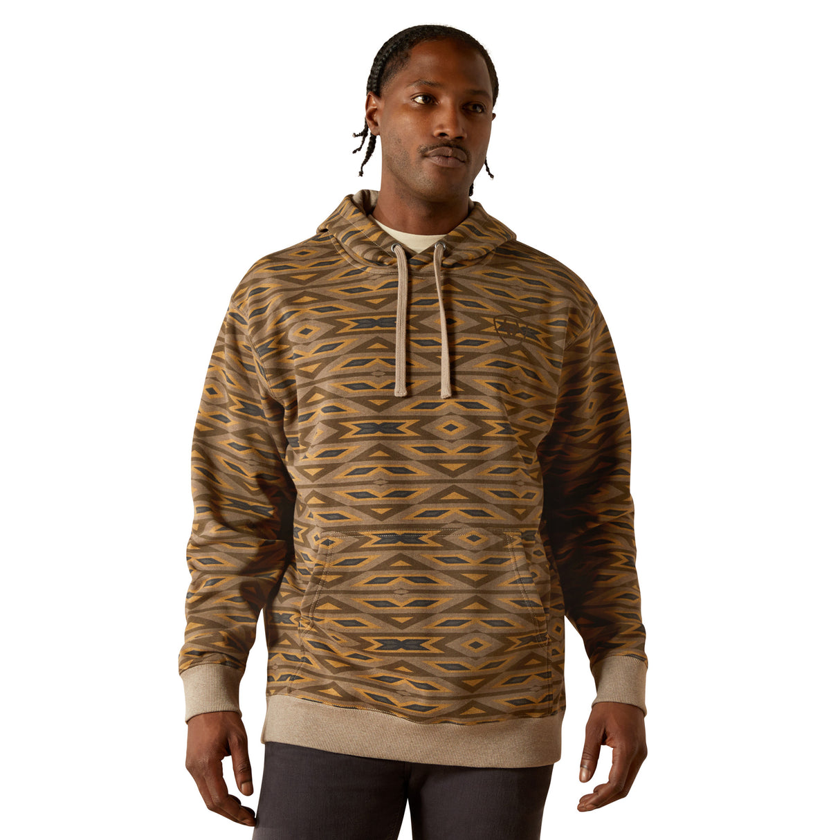 Khaki Southwest Print Hoodie - Men