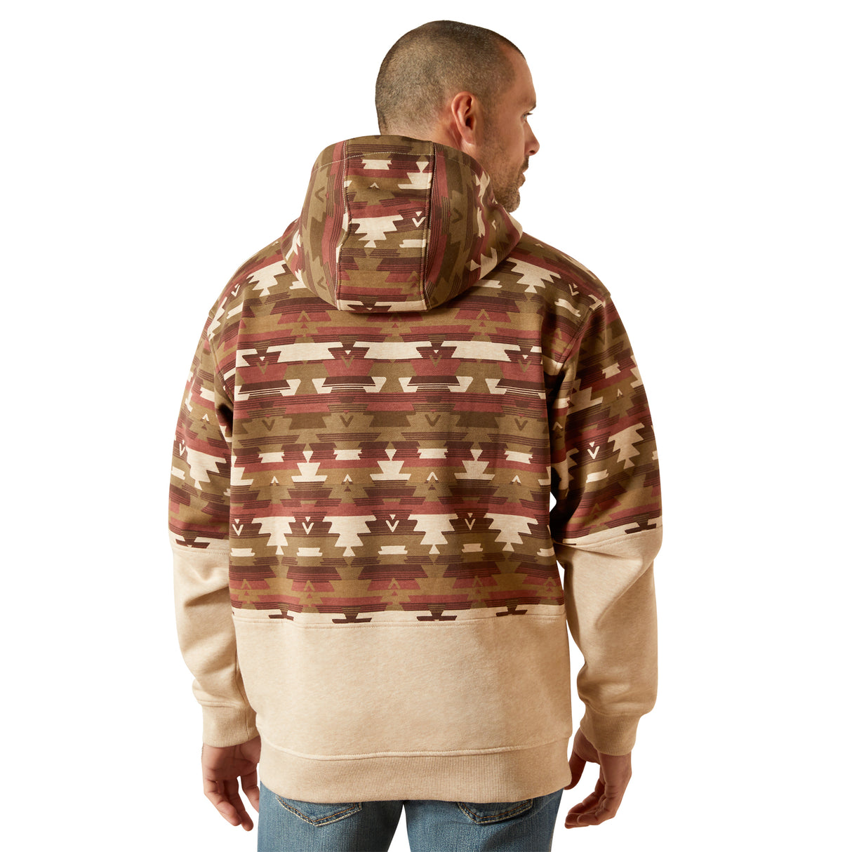 Color Block Southwest Oatmeal Hoodie - Men's