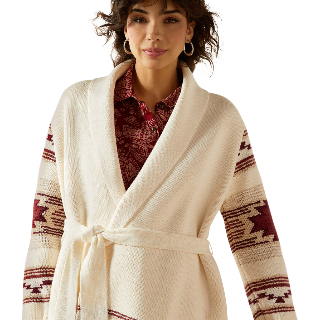 Cardigan Westward Aztecque Crème - Femme