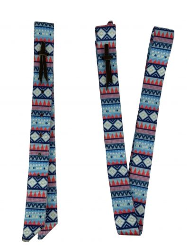 Blue Aztec Print Western Girth Set