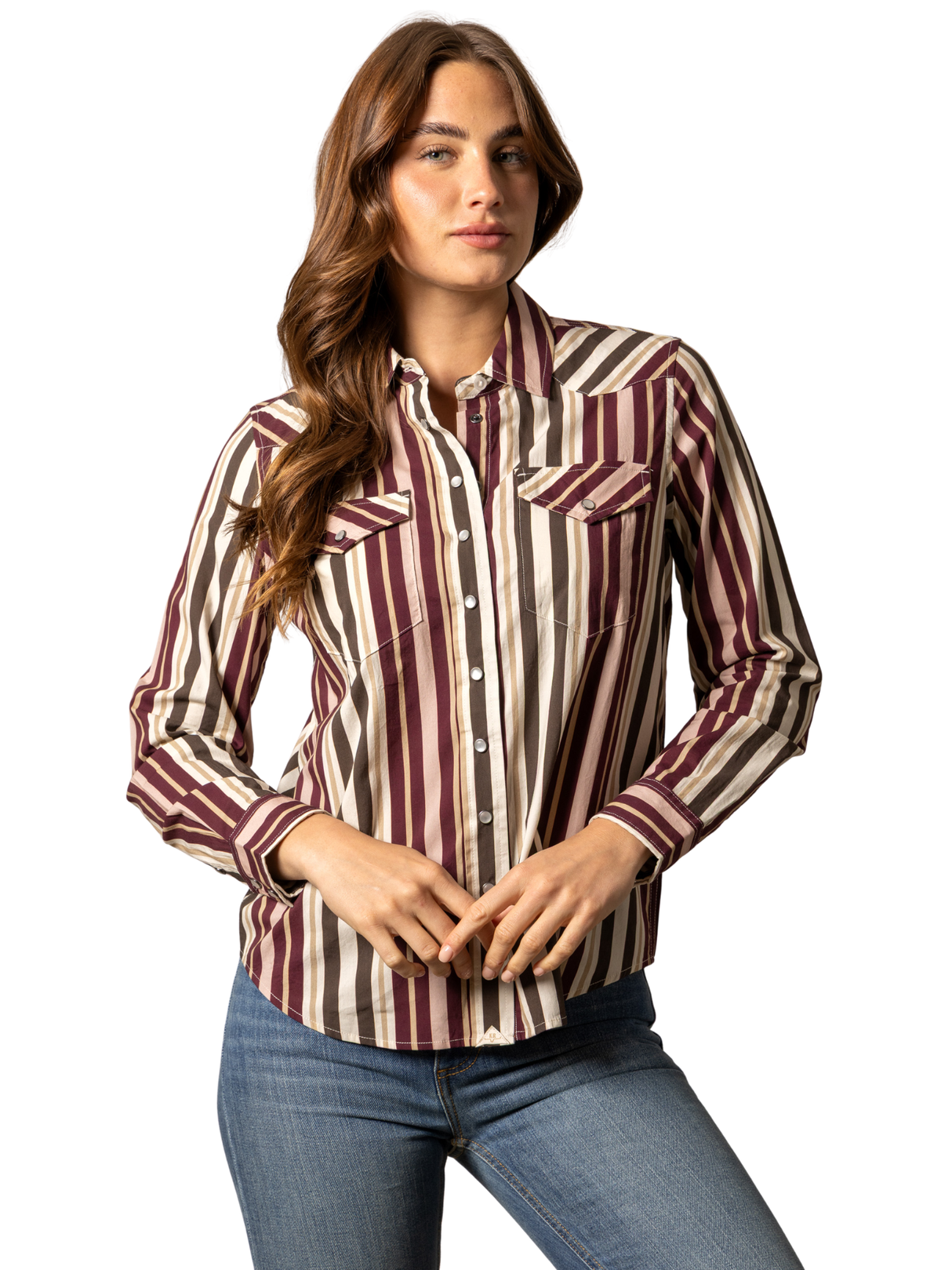 Chemise Rayée Maroon KAI - Femme