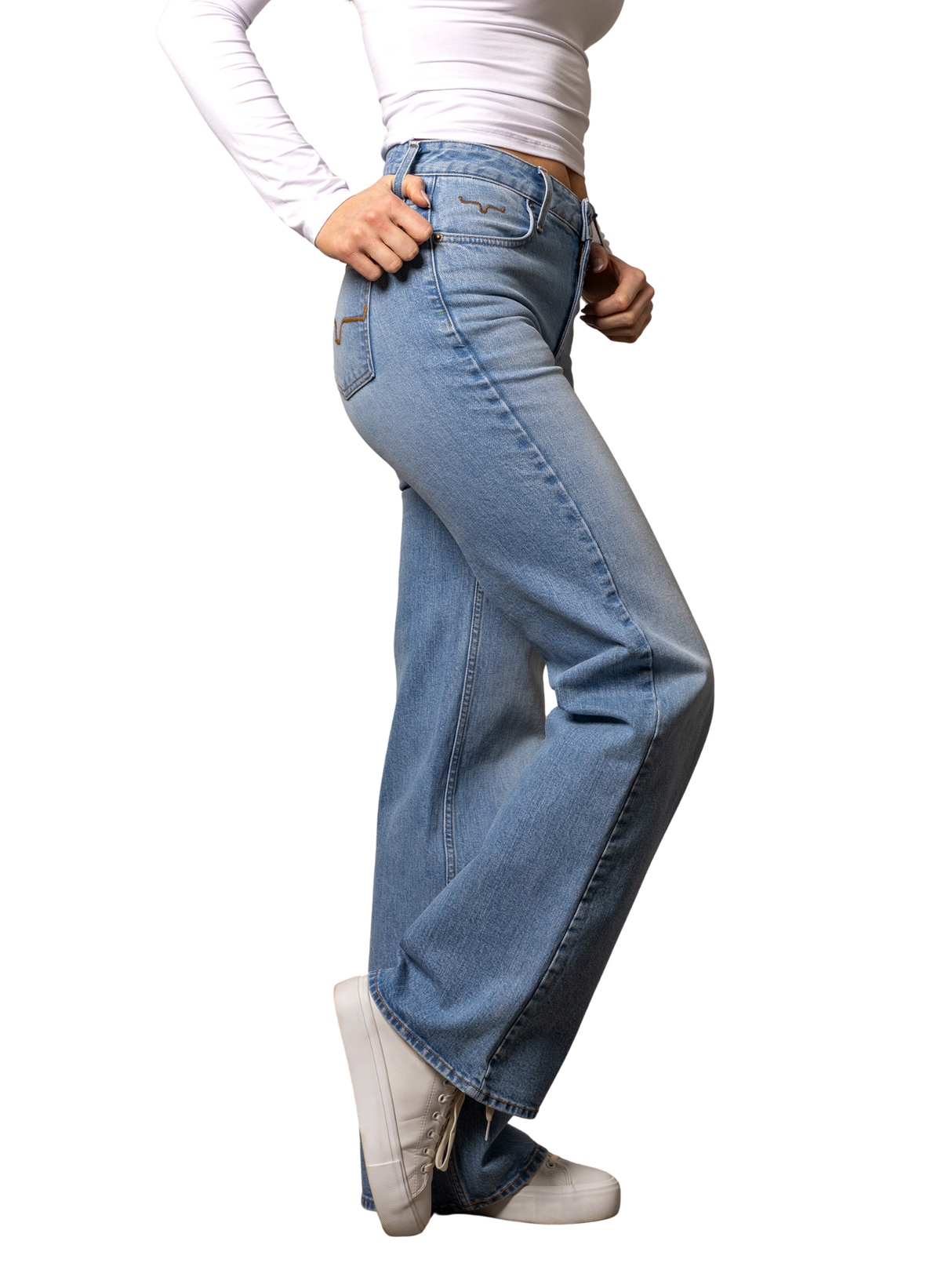 Jeans Western Zoey Light Wash Wide Leg - Femme