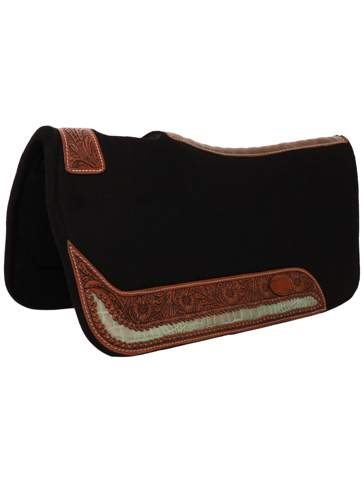 Tapis Western contoured Teal Bayou en feutre