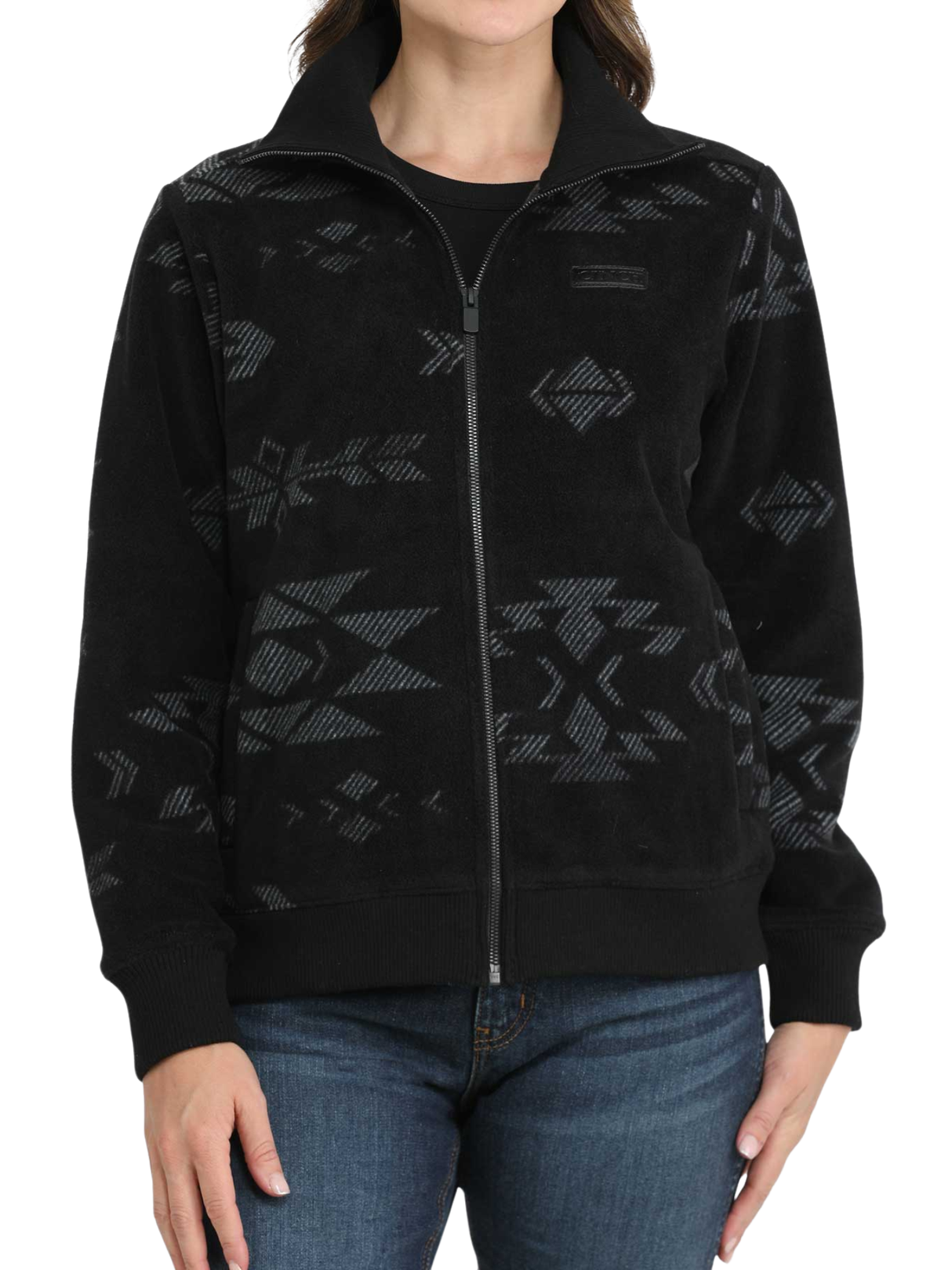 Veste en molleton Imprimé aztèque noir - Femme