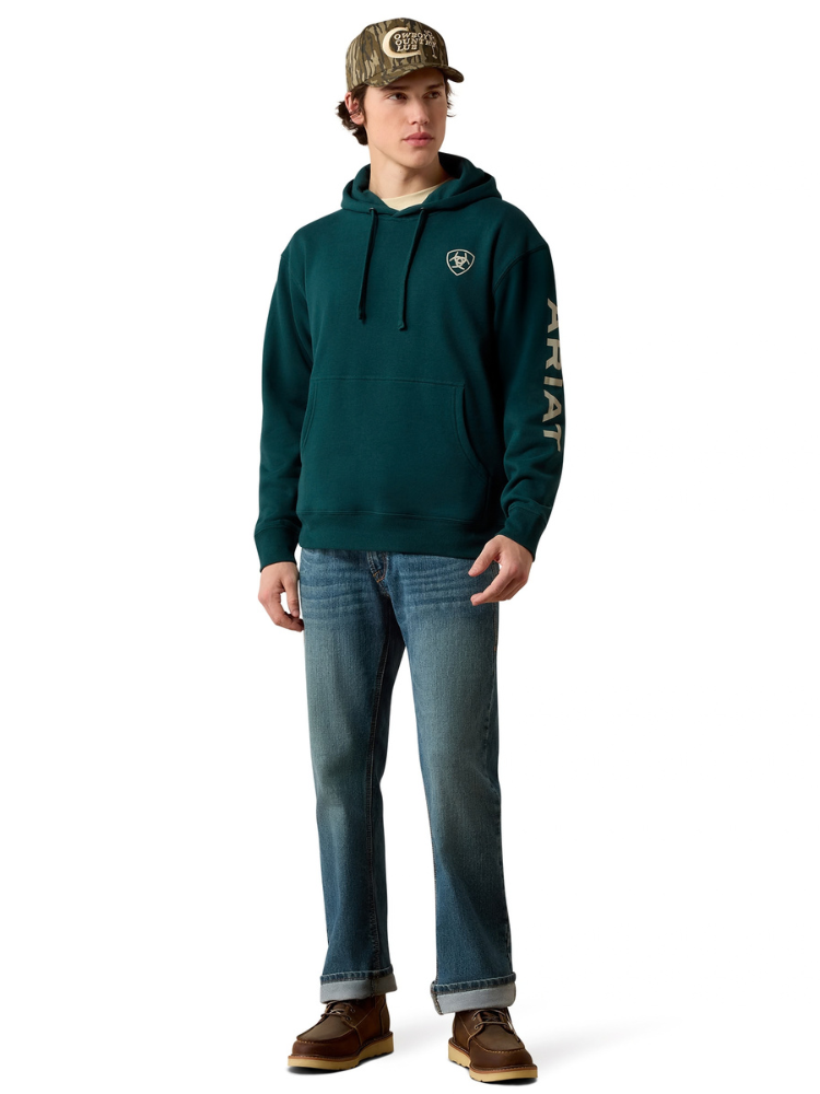 Chandail à capuchon Ariat Logo Sea Moss - Homme