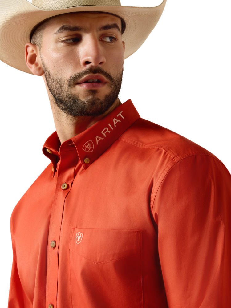 Chemise Team Logo Classic Fit Paprika & Coral Stripe - Homme
