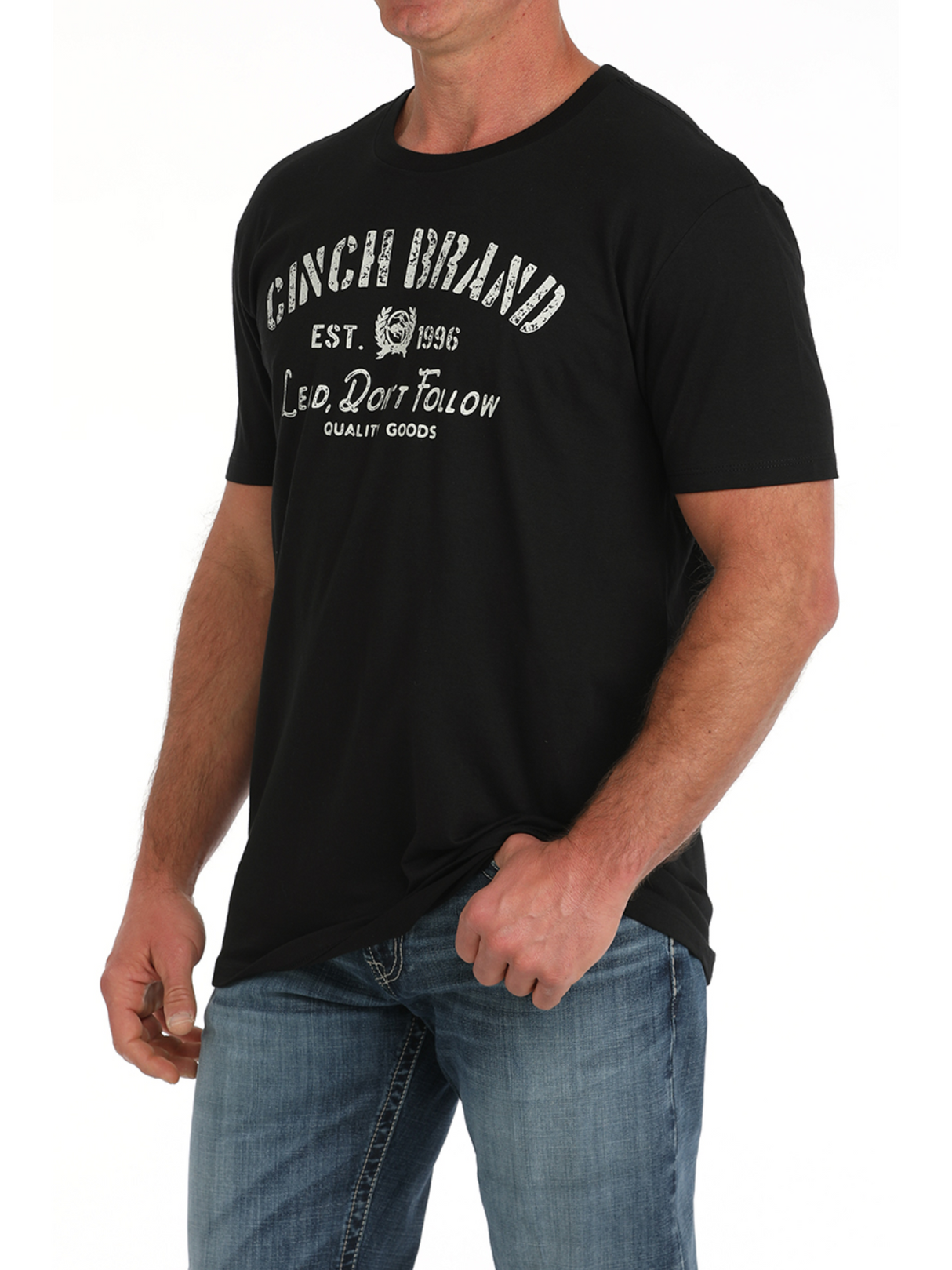 T-Shirt Lettrage Rustique 'Lead Don't Follow' - Homme