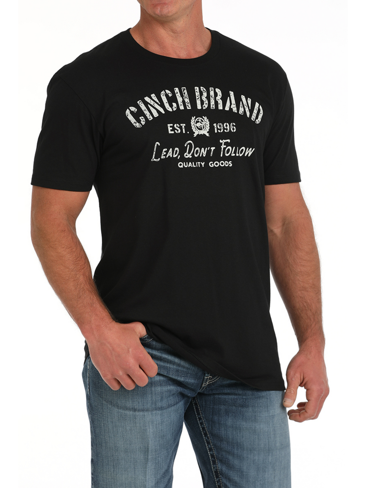 T-Shirt Lettrage Rustique 'Lead Don't Follow' - Homme