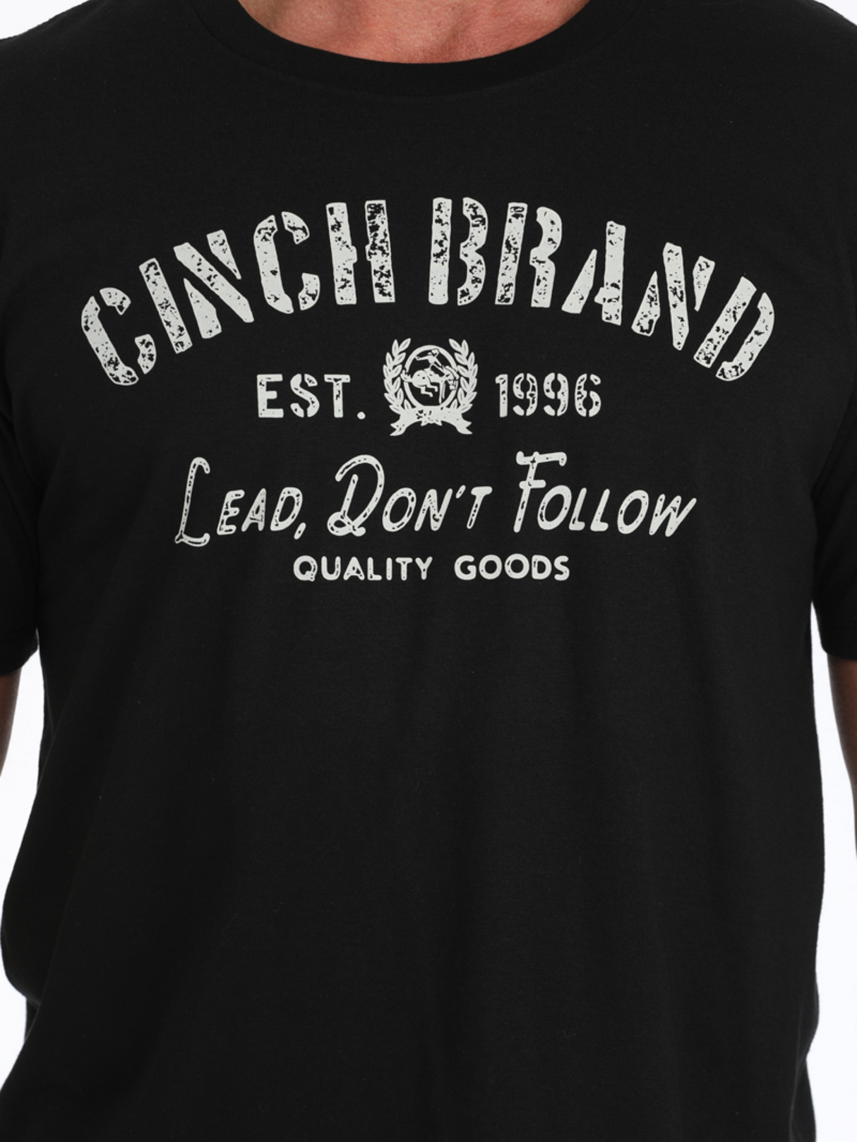 T-Shirt Lettrage Rustique 'Lead Don't Follow' - Homme
