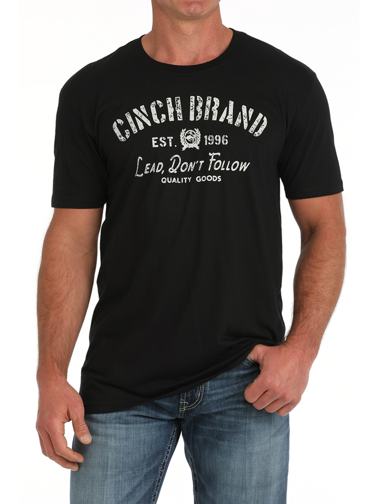 T-Shirt Lettrage Rustique 'Lead Don't Follow' - Homme