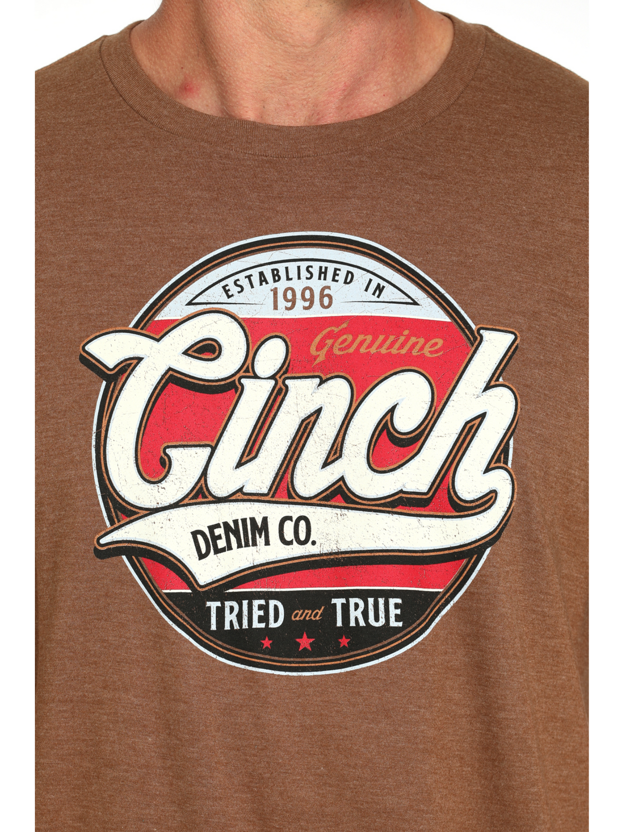 Men's Heather Brown Graphic Logo T-Shirt