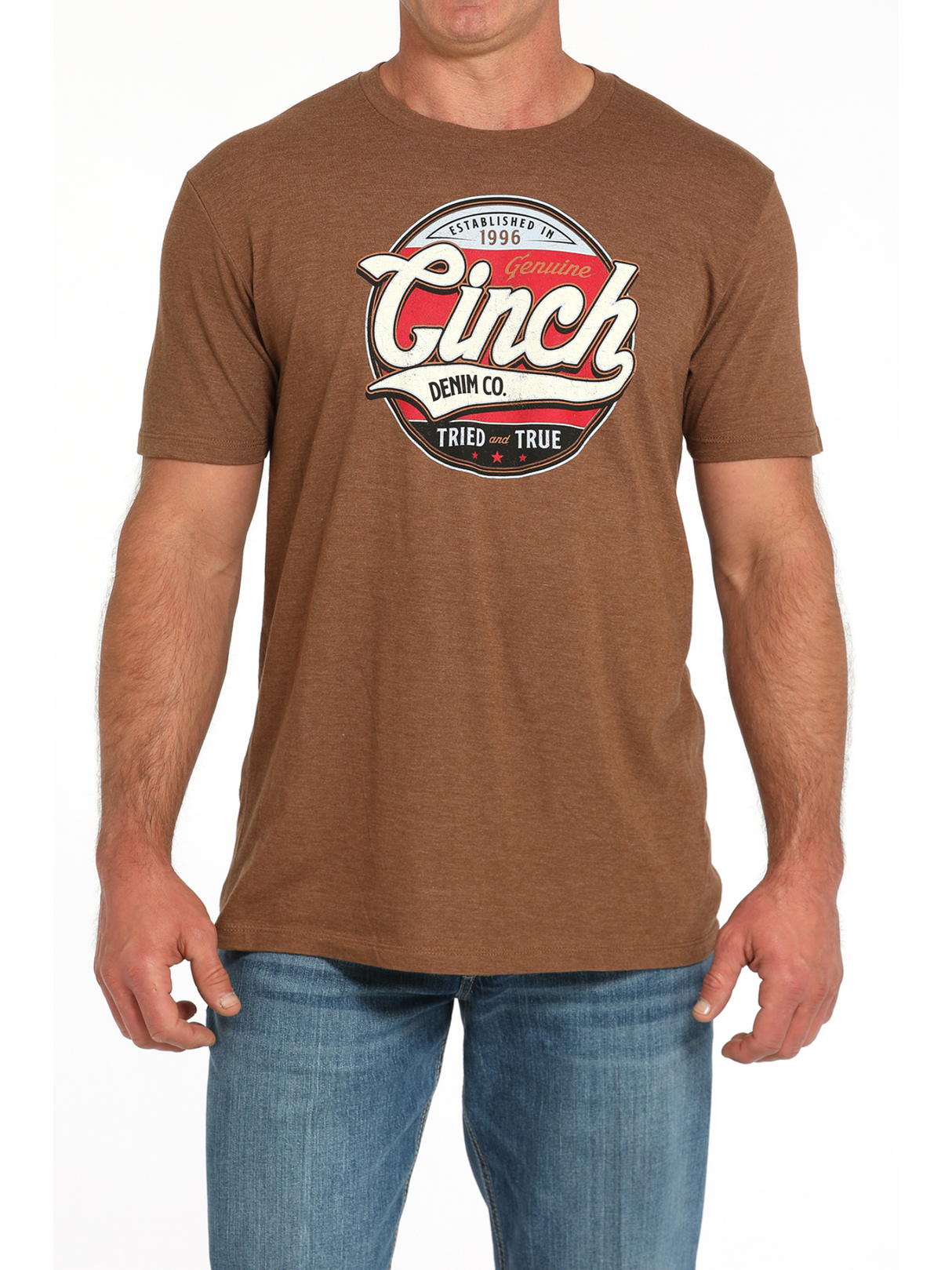 Men's Heather Brown Graphic Logo T-Shirt