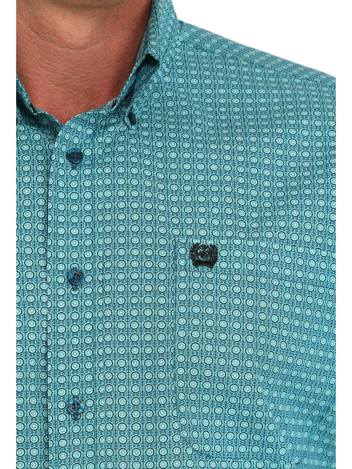 Turquoise Medallion Western Shirt - Men