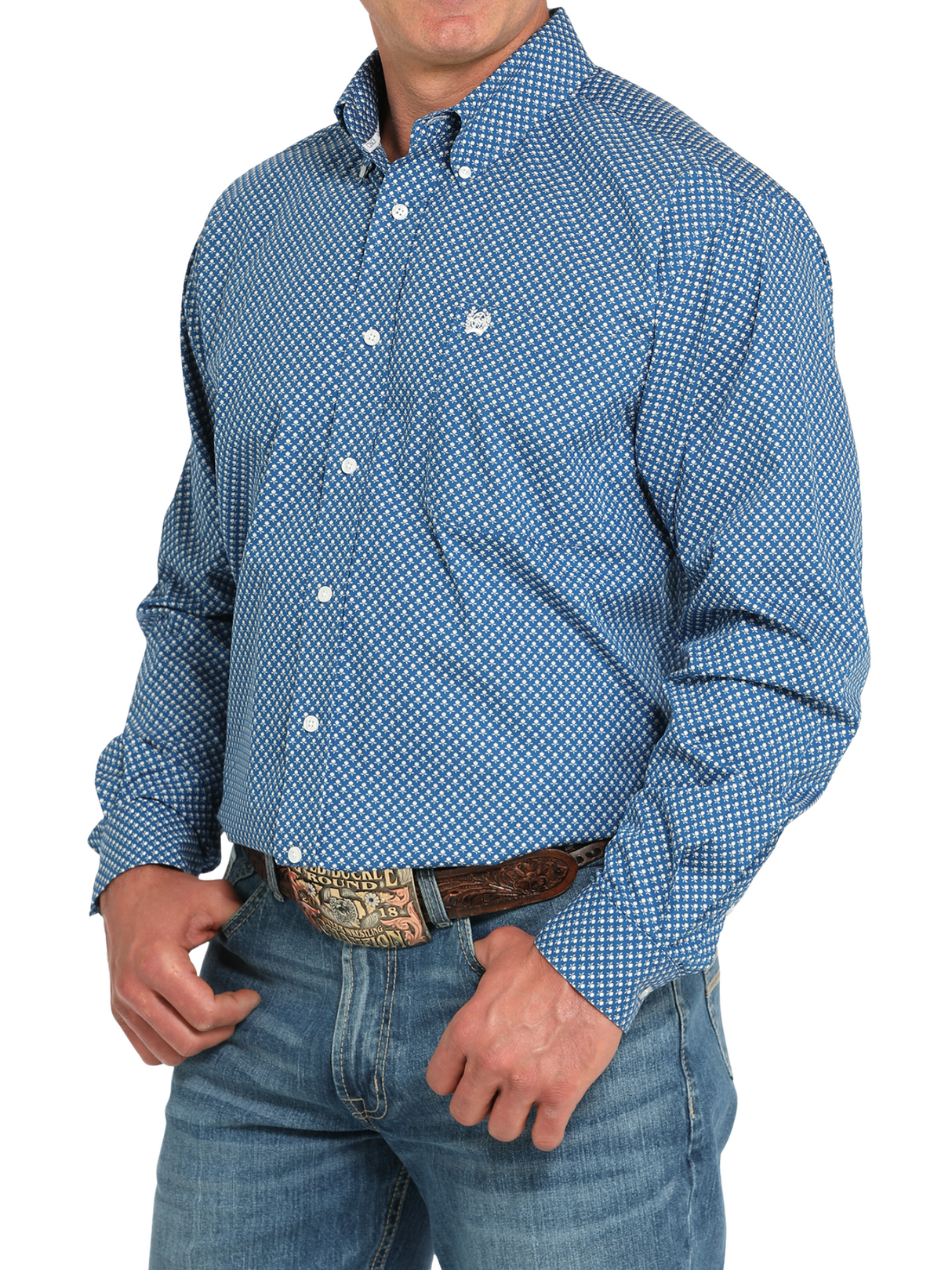 Men's Floral Print Western Shirt