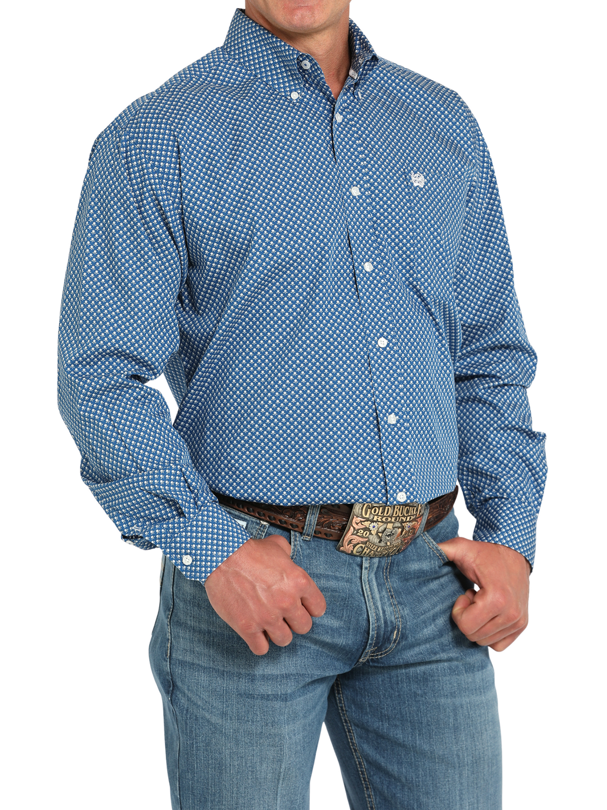 Men's Floral Print Western Shirt