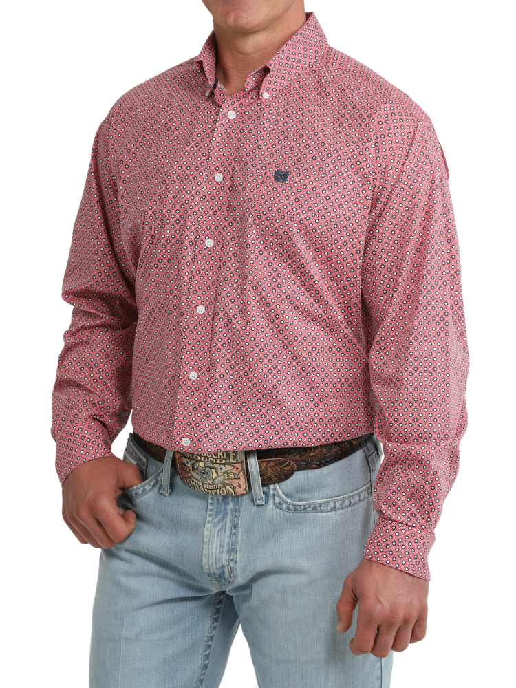 Chemise Western Géométrique rose - Homme
