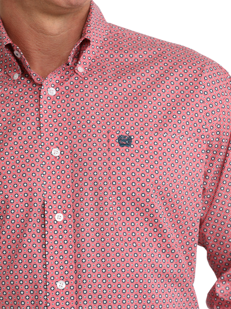 Chemise Western Géométrique rose - Homme