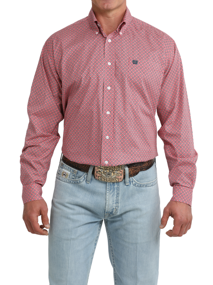 Chemise Western Géométrique rose - Homme