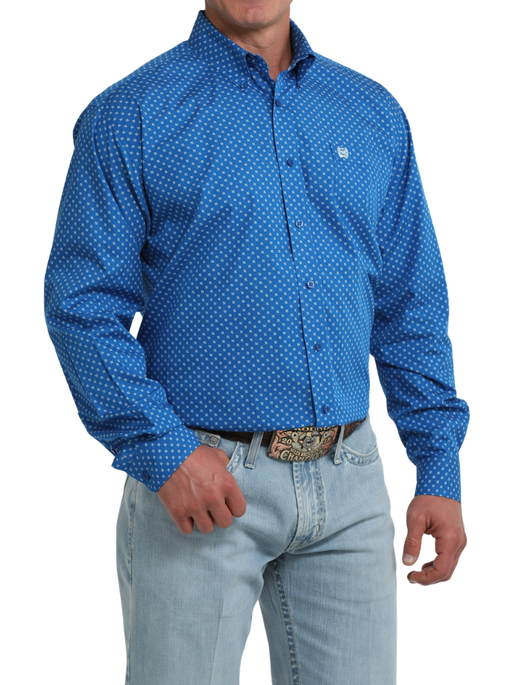 Chemise western Geo Print Royal - Homme