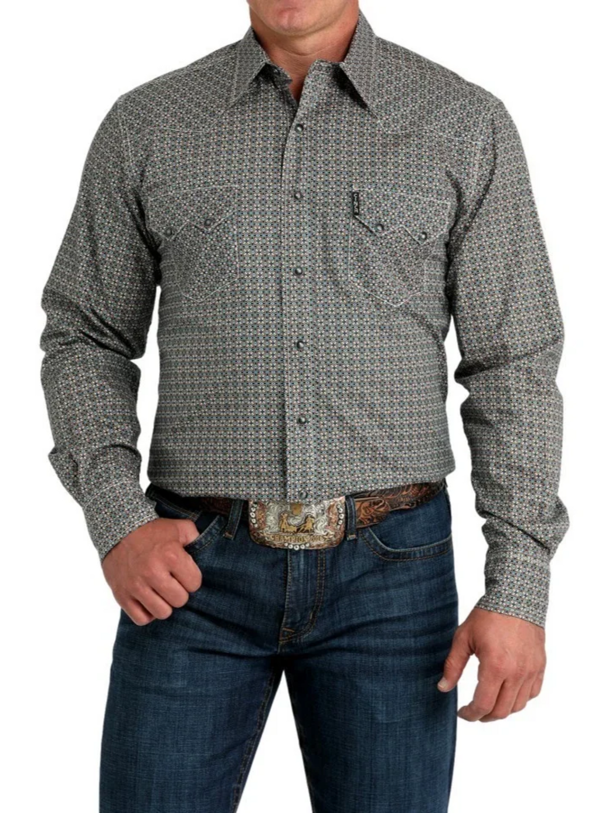 Modern Printed Western Shirt - Men