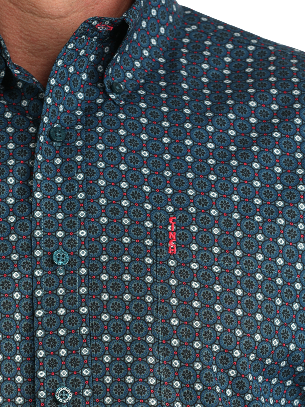 Chemise Western Modern Print Blue - Homme